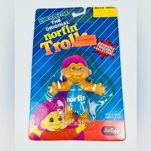 Norfin Troll Bend Ems Toy Vintage Bendable Poseable 1992 Pink Hair Just Toys